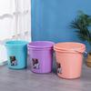 Cubo de Plástico Cubo Hogar Portátil Grande Engrosado Cubo de Almacenamiento de Agua para Dormitorio de Estudiantes Baño con Tapa Lavandería Pequeño Redondo