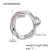 Anillo Geométrico Abierto Ovalado de Circonita Nuevo Transfronterizo de Ensueño Chapado en Oro de 18 Quilates Irregular Elegante Anillo Ins