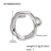 Rueda de la Fortuna Europea y Americana Acero Inoxidable Redondo Hueco Diseño Geométrico Juego de Anillos Nicho Transfronterizo Joyería de Anillos para Mujeres