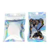 Bolsa de hueso Yin Yang láser colorida bolsa de plástico con cierre Ziplock para joyería cable de datos bolsa de papel de aluminio flash bolsa de hueso translúcida
