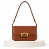 Nova bolsa feminina elegante e luxuosa de 2026, uma bolsa de alta qualidade para o dia a dia feita de couro genuíno, uma bolsa de ombro simples e versátil