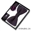 Conjunto de Tres Piezas para Hombre: Pajarita, Pañuelo Cuadrado, Broche en una Caja de Regalo para Boda, Padrinos de Boda, Traje, Decoración de Camisa, Pajarita, Corbata Mariposa