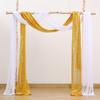 Arco de Velos de Boda Decoración Set de 2 Piezas Diseño de Lugar de Boda al Aire Libre Cortina de Tela Colgante Decoración de Boda