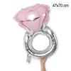 Atacado grande anel de diamante balão de alumínio anel de casamento romântico Tanabata proposta adereços decoração de sala de casamento balão