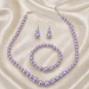 Juego de Joyería de Perlas de Alto Brillo para Mujer, Collar, Pendientes, Pulsera, Juego de Tres Piezas, Regalo para Mamá, Hermosos Accesorios para Fotos de Boda