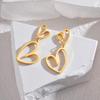 Joyería vintage de la Edad Media Estilo Palacio calado tamaño aretes encantadores mujer acero inoxidable oro 18K aretes irregulares
