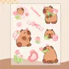 Kapibala Diário de Mão Adesivo de Animal de Estimação Adesivo de Diário de Mão Capivara Adesivo Impermeável para Crianças Estudantes Adesivo para Copo d'Água Capa de Celular