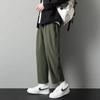 Calças japonesas da moda de verão masculinas, pernas retas, soltas, pernas largas, calças casuais para todos os tipos de combinações, calças masculinas pretas