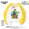 Plantas vs.. Camiseta de Algodão Manga Longa Infantil de Zumbis Primavera 2025 Nova Menino Desenho Animado Raglan Top Fino 5