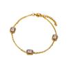 Lele Joyería Moda Europea y Americana Acero de Titanio Color Dopamina Diamante Incrustado Pulsera de Acero Inoxidable Moda Linda Joyería en Capas