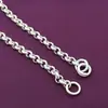 Collar de Perlas Plateadas Lin Fa Plata de Ley 990 Hombres y Mujeres Cadena de Plata Estilo Étnico Grueso Regalo de Vacaciones