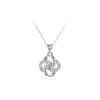 Collar de 1 quilate para mujer cadena de clavícula completamente de diamante suministro en vivo fabricantes lote diamante flash cabello seis garras cuadrado diamante circonita collar