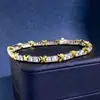 Pulseira de Corrente com Garra Inlaid de Zircônia Estilo Coreano Personalizado T's Design de Letra X Emendado Estilo Casal Moda Acessível Joia de Mão de Luxo Tendência