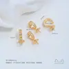 Cobre folheado a ouro 14K com incrustação de zircônia, design de folha em forma de diamante e corda, fecho pingente porta-contas com furo lateral, acessórios para joias DIY feitos à mão