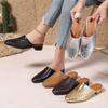 Novas Pantufas Baotou Femininas Antiderrapantes Tamanho Grande Sapatos Explosões Transfronteiriças Europeias e Americanas AliExpress Sandálias Rasteiras Douradas para Mulheres