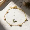 Colar e Pulseira Pequenos em Forma de Cabaça de Madrepérola, Acessório Simples e Versátil para Mulheres, Incrustação de Concha, Tendência do Tiktok