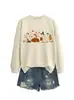 Amazon eBay site independente casual fofo divertido feminino pato folha de bordo abóbora outono e inverno Ação de Graças moletom