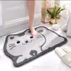 Tapete de Chão Absorbente e Antiderrapante para Banheiro, com Desenho Animado e Imitação de Caxemira, para Porta de Entrada, Remove Poeira, Resistente à Sujeira e ao Desgaste