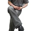 Jeans de verano 2026 para hombre, de venta caliente, estilo europeo y americano, con bloques de color, pantalones casuales rectos y elegantes en color gris, venta al por mayor de comercio exterior