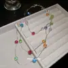 Nuevo Collar de Cuentas de Cristal de Dopamina, Sencillo, Moderno, Dulce, Cadena de Clavícula de Nicho, Lujo Ligero, Cadena de Suéter de Gama Alta