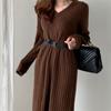 Nuevo Vestido Suéter Largo Estilo Otoño e Invierno 2026 para Mujer, Adecuado para Usar Debajo de un Abrigo, Elegante Vestido Largo de Punto Holgado