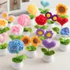 Día del Maestro Maceta Tejida Flor Artificial Acabados Adornos Decoración Hogar Amigos Mejor Amigo Regalos Regalo Flores en Maceta