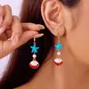 Brincos de Concha e Estrela do Mar de Verão Frescos, Venda Quente Transfronteiriça Europeia e Americana, Brincos Pendentes de Design Exclusivo, Exquisitos e Versáteis