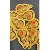 Novo pingente estilo chinês, colar de bússola de oito tesouros do deus da fortuna amarelo da moda, pingente de corda trançada à mão, chaveiro, pequeno ornamento para pendurar