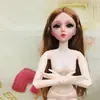 Boneca Nu 60cm Olho 3D que Rola Cabelo Liso Maquiagem Corpo da Boneca Cílios Estereoscópicos Brinquedo Multi-articulado Acessórios para Boneca