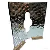 Placa de Suporte de Perna de Mesa Acrílica Preta em Forma de V com Ranhuras de Onda d'Água, Mesa de Console, Mesa de Centro, Mesa de Escritório, Processamento de Perna de Mesa Suspensa