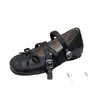 Zapatos planos de ballet poco profundos de estilo francés con lazo para mujer, nuevos de otoño 2026, zapatos Mary Jane vintage de cuero suave con correa cruzada