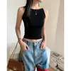 260g 49.5% algodón 6% elastano 44.5% viscosaCamisola casual versátil sin mangas de color liso estilo coreano para verano