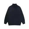 Ropa Vintage 25 Otoño/Invierno Nuevo Japonés Retro Simple Color Sólido Convertible Cuello Alto Tejido Jersey Suéter Capa Base Suéter