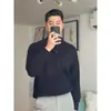 Suéter de gola alta meia-calça com design de nicho outonal suéter masculino grosso trançado estilo preguiçoso moda ins marca top