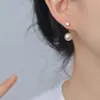 2025 Nuevos Pendientes Populares de Bola de Diamante y Perla de Dos Usos Simples y de Moda Elegantes para el Trabajo Lujo Accesible Joyería de Oreja Francesa para Mujeres