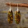 Comercio exterior comercio electrónico nuevos aretes colgantes geométricos de piedra natural bohemios joyería popular europea y americana al por mayor