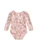 6-12M,12-18M,18-24M,2-3Años3-4Años enterizo de encaje floral brillante con cordones para niños