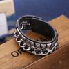Pulsera punk de cuero directa de fábrica joyería periférica de anime al por mayor pulsera de piel de vaca europea y americana pulsera de remaches