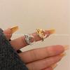 Canglan fórmula Dios de la Luna viento frío anillo diseño de nicho metal cangyue fritillaria costura Alto sentido anillo abierto anillo