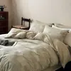 Juego de cama, 100% algodón, lujoso y de alta gama, con un diseño jacquard de algodón puro, que incluye una sábana plana, una funda de edredón y una sábana bajera, disponible en tamaño individual y matrimonial, un juego de tres piezas