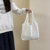Bolsa de Mão de Lona com Flores de Cerejeira e Rede Estilo 2025 Bolsa de Ombro/Axila Gouhua Estéreo Grande Capacidade Bolsa de Tecido Tipo Aberto