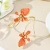 Conjunto de Joias Transfronteiriças Europeu e Americano: Conjunto de Colar, Brincos, Pulseira e Anel de Flor em Camadas com Gotejamento de Óleo, Acessórios de Mão, Pulseira de Pulso