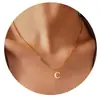 Amazon Moda Transfronteriza Simple 26 Letras Inglesas Colgante Brillante Collar Cadena de Clavícula Versátil Elegante de Acero Inoxidable
