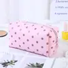 Bolsa Cosmética de Gran Capacidad con Lunares Mentolados para Mujer, Neceser Portátil de Viaje, Bolsa de Almacenamiento para Cosméticos y Artículos Varios
