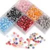 Miçangas Redondas de 8mm de Resina com Glitter Fino e Furo Reto, Flores Secas, Feitas à Mão, DIY, Pulseira, Colar, Acessórios de Joalheria, Materiais, Atacado