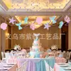 Guirnalda de letras para pancarta de cumpleaños temática oceánica transfronteriza, decoraciones colgantes en espiral temáticas del mundo submarino, adornos para pasteles y decoraciones