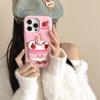 Estuche para teléfono Apple Pro Max con diseño de pastel de polvo de chica linda, soporte para iPhone 15, silicona explosiva de 14 pulgadas y 13 pulgadas
