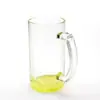 Copo de cerveja transparente fosco com transferência de calor, fundo colorido, 16oz