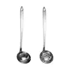 Cucharón Colador de Acero Inoxidable Espesado para Sopa Hogareño Tamaño Grande y Pequeño Cucharón para Sopa Cuchara de Mango Largo Cocina Hogareña Olla Caliente Filtro Catering