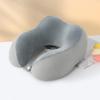 Almohada de viaje con forma de U de espuma viscoelástica de malla y gofres, portátil y con almacenamiento, ideal para conducir aviones y proteger la columna cervical.